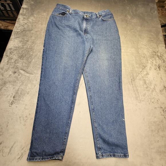 Lee Jeans Womans 20W Blue Denim Relaxed Fit Classic Tapered Leg Casual Pants - Picture 1 of 12